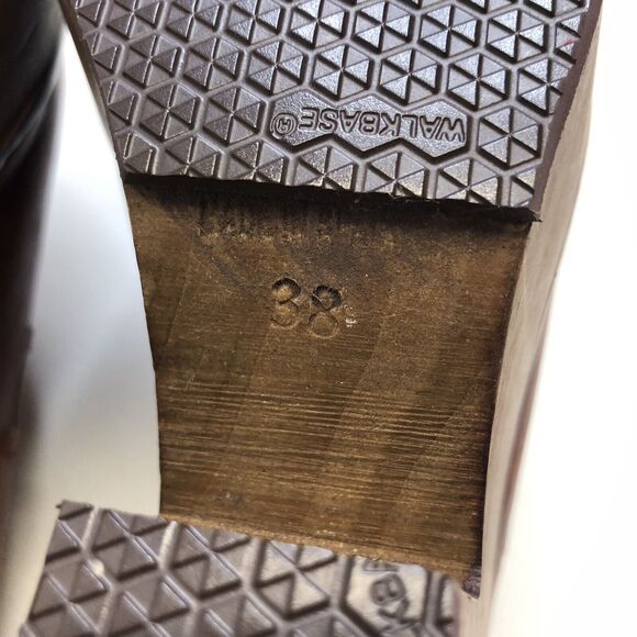 Free People Chance Platform Wooden Clogs Brown Size 38 Genuine Leather - Picture 2 of 9